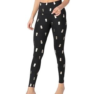 Beyond Yoga Black Pineapple Print High Waisted 7/8 Yoga Leggings Size Small
